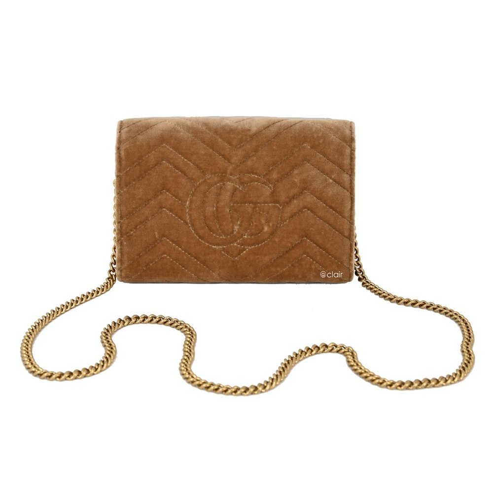 Gucci GG Marmont Matelassé Velvet Mini Chain Bag - Picture 3 of 8